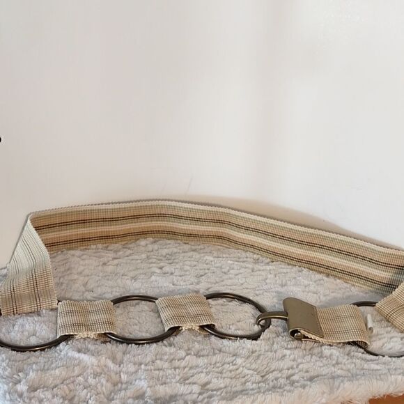 Metal Ring Stretch Striped Woman's Belt - Picture 1 of 5
